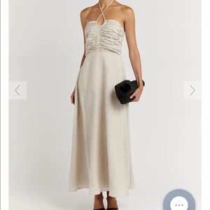 Dissh 100% Linen Halter Dress